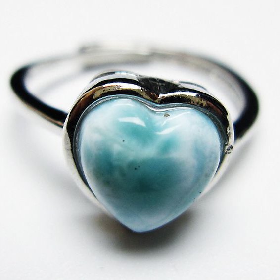 ラリマーハート 指輪 (12号)[T113-12963]