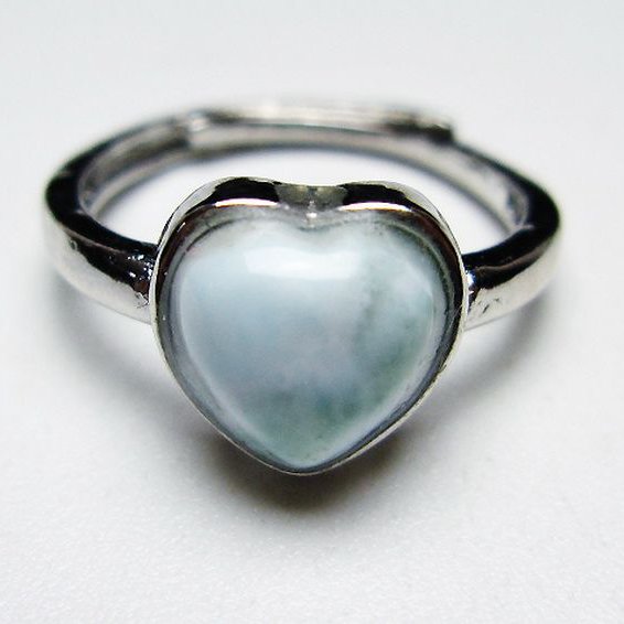 ラリマーハート 指輪 (12号) [t113-13178]