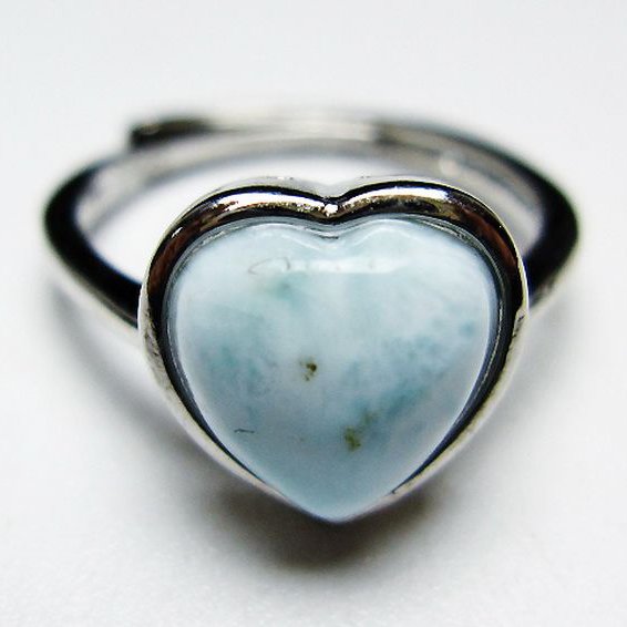 ラリマーハート 指輪 (8号)[T113-13180]