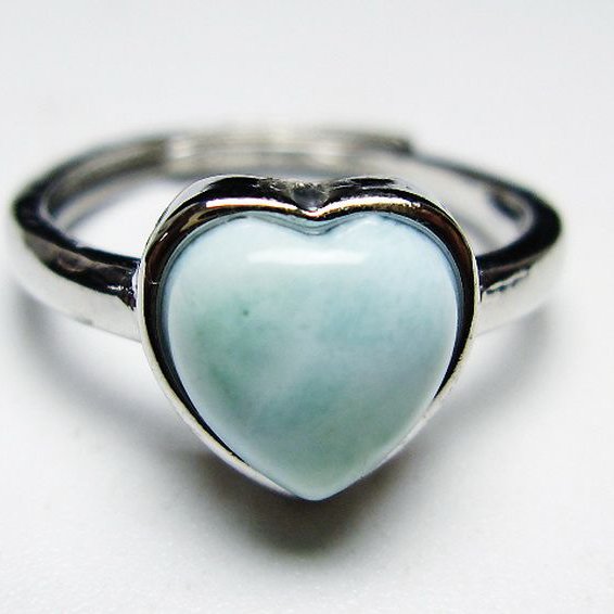 ラリマーハート 指輪 (11号) [t113-13192]