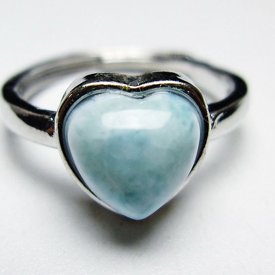 ラリマーハート 指輪 (12号) [t113-13212]