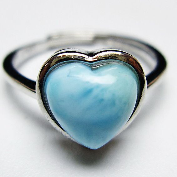 ラリマーハート 指輪 (12号) [t113-13246]