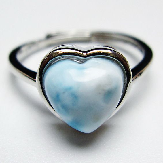 ラリマーハート 指輪 (12号)[T113-13258]