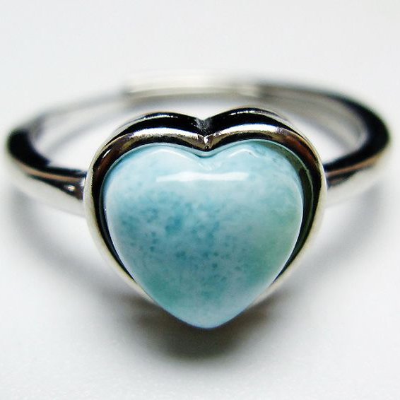 ラリマーハート 指輪 (16号)[T113-13265]