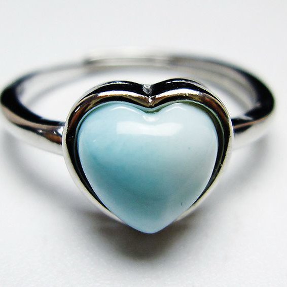 ラリマーハート 指輪 (17号) [t113-13269]