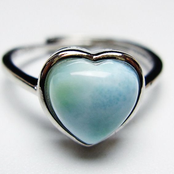 ラリマーハート 指輪 (12号) [t113-13281]