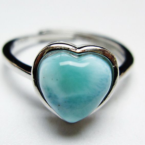 ラリマーハート 指輪 (12号) [t113-13298]