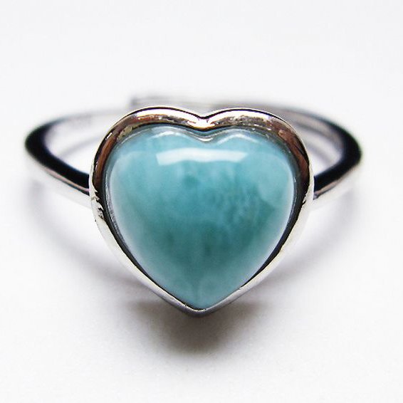 ラリマーハート 指輪 (13号) [t113-13304]