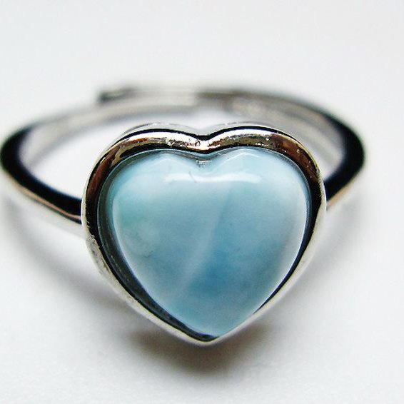 ラリマーハート 指輪 (13号) [t113-13318]