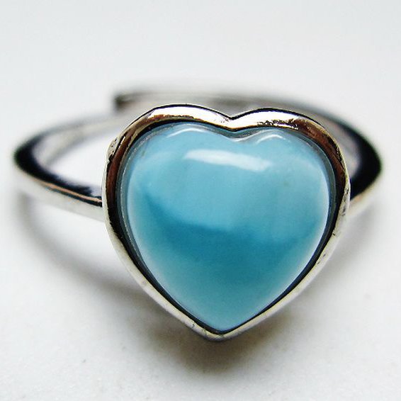 ラリマーハート 指輪 (12号) [t113-13329]