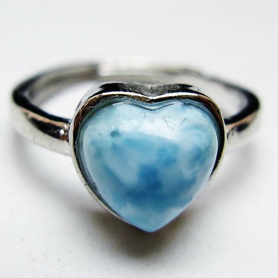 ラリマーハート 指輪 (12号) [t113-13356]