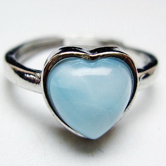 ラリマーハート 指輪 (11号) [t113-13365]