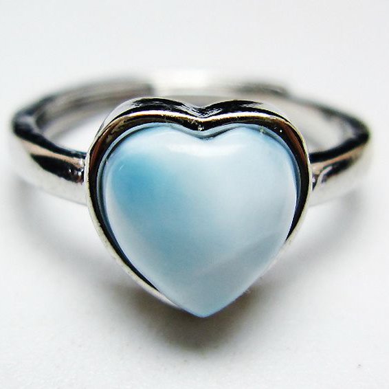 ラリマーハート 指輪 (12号) [t113-13367]