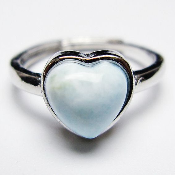 ラリマーハート 指輪 (14号) [t113-13379]