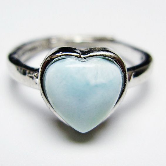 ラリマーハート 指輪 (12号) [t113-13380]