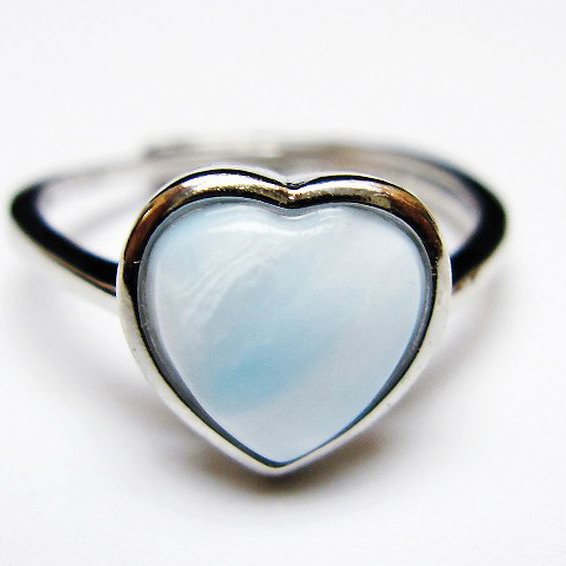 ラリマーハート 指輪 (12号) [t113-13385]