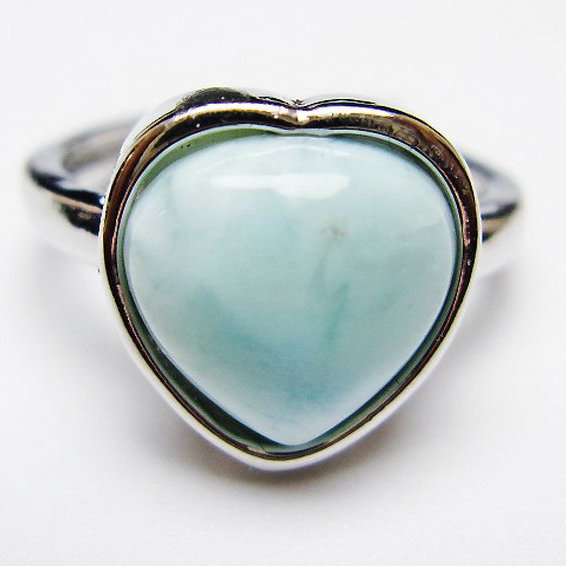 ラリマーハート 指輪 (12号) [t113-13400]