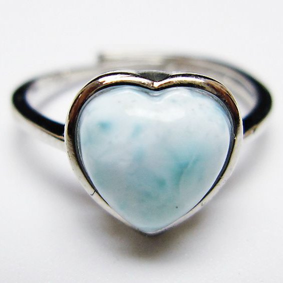 ラリマーハート 指輪 (11号) [t113-13408]