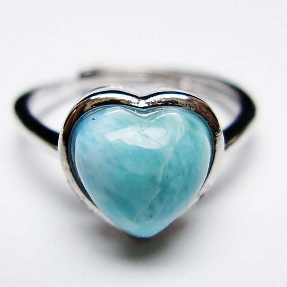 ラリマーハート 指輪 (13号) [t113-13462]