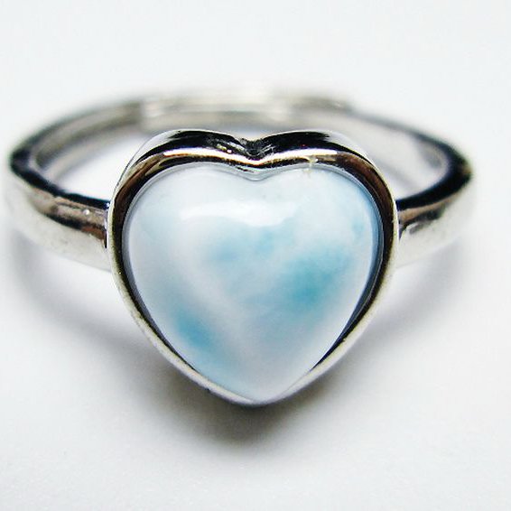 ラリマーハート 指輪 (13号) [t113-13470]