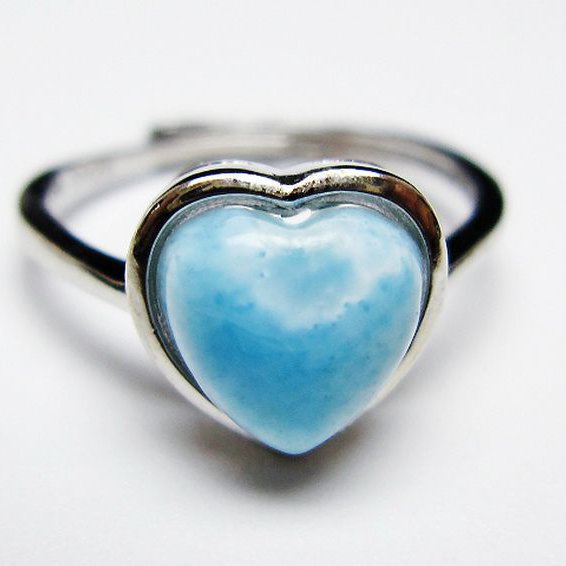 ラリマーハート 指輪 (12号) [t113-13477]