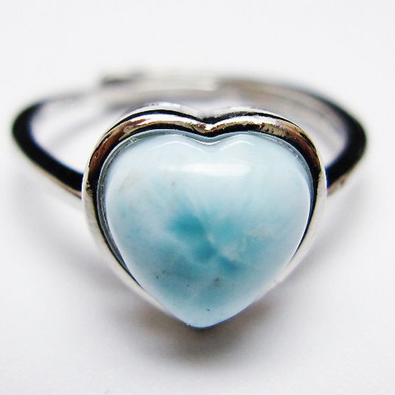 ラリマーハート 指輪 (12号) [t113-13487]