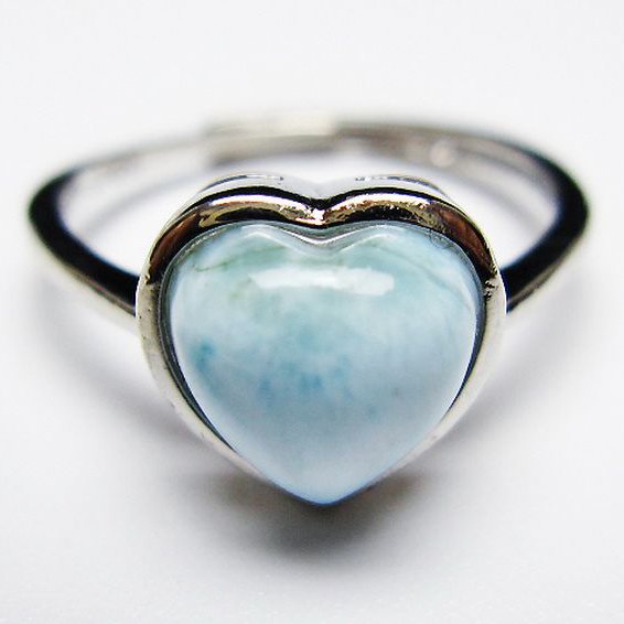 ラリマーハート 指輪 (14号) [t113-13508]