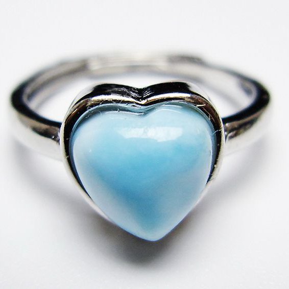 ラリマーハート 指輪 (12号) [t113-13522]