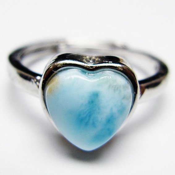 ラリマーハート 指輪 (13号) [t113-13587]