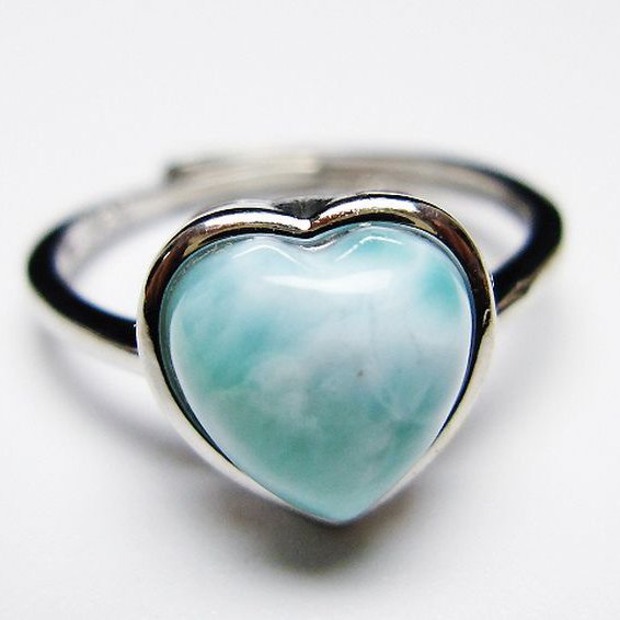 ラリマーハート 指輪 (12号) [t113-13589]