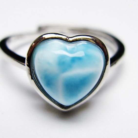 ラリマーハート 指輪 (12号) [t113-13594]