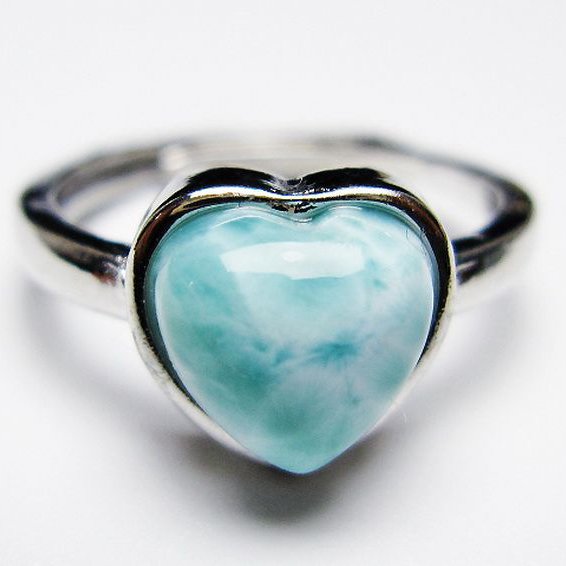 ラリマーハート 指輪 (12号) [t113-13607]