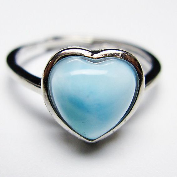 ラリマーハート 指輪 (12号) [t113-13611]