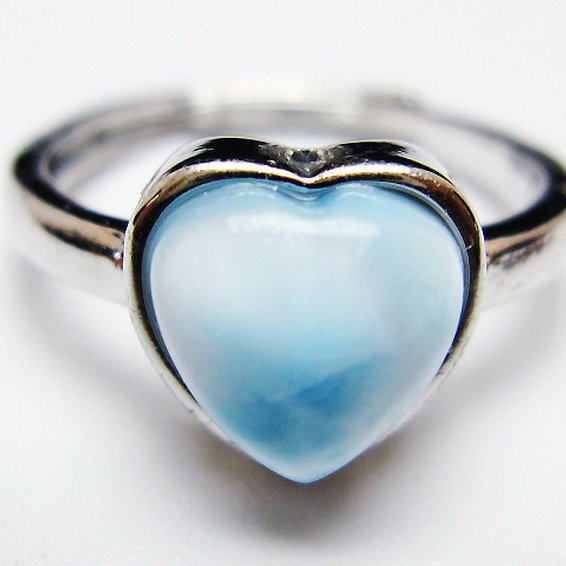 ラリマーハート 指輪 (13号) [t113-13618]