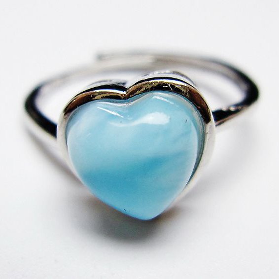 ラリマーハート 指輪 (13号) [t113-13621]