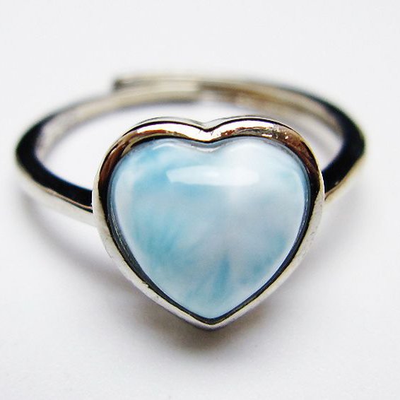 ラリマーハート 指輪 (13号) [t113-13623]