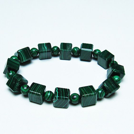 マラカイト キューブ  ブレスレット [T115-3958]