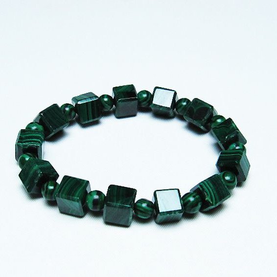 マラカイト キューブ  ブレスレット [T115-3967]