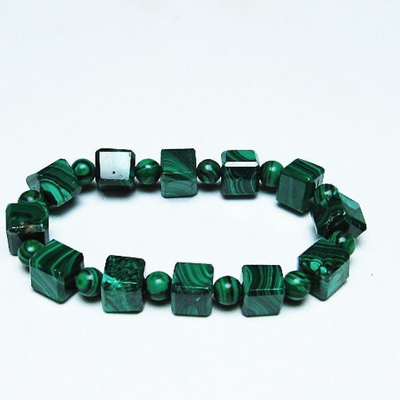 マラカイト キューブ  ブレスレット [T115-3995]