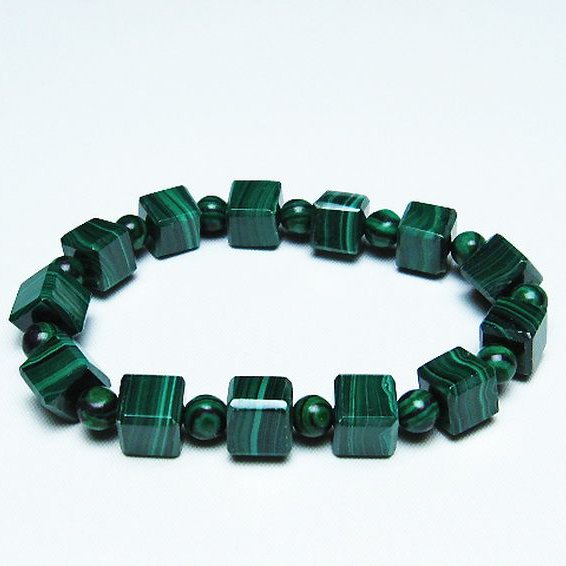 マラカイト キューブ  ブレスレット [T115-4008]