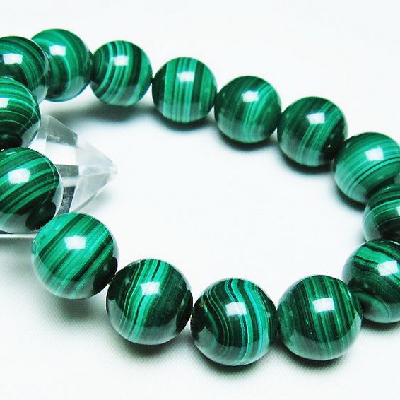 マラカイト ブレスレット 15mm [T115-4381]