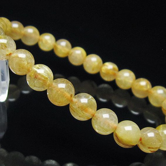 ゴールドタイチンルチル ブレスレット 7mm [t116-12016]