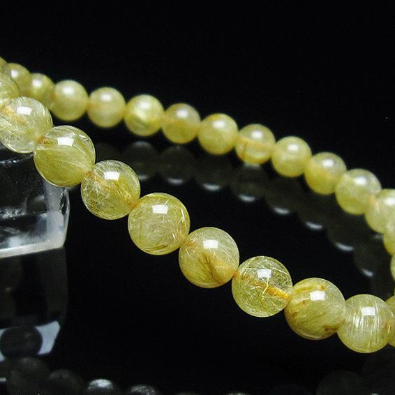 ゴールドタイチンルチル ブレスレット 7mm [t116-12172]