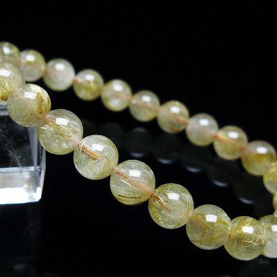 ゴールドタイチンルチル ブレスレット 7mm [t116-12189]