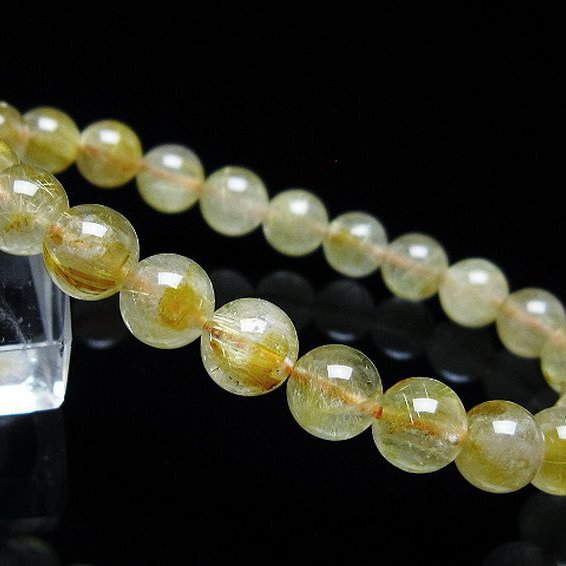 ゴールドタイチンルチルブレスレット8mm