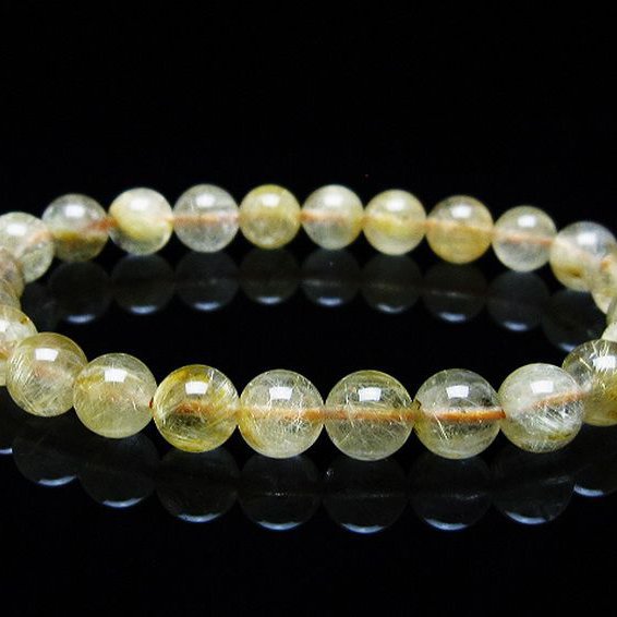 ゴールドタイチンルチル ブレスレット 8mm [T116-12363]