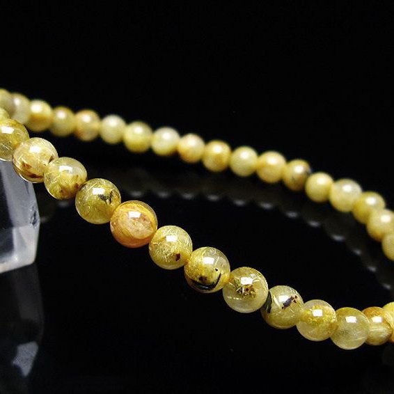ゴールドタイチンルチル ブレスレット 5mm [T116-12754]