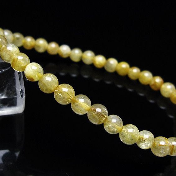 ゴールドタイチンルチル ブレスレット 5mm [T116-12758]