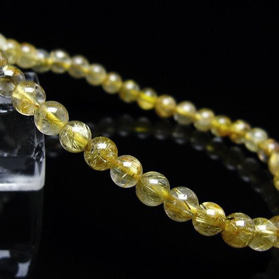ゴールドタイチンルチル ブレスレット 5mm [t116-12790]