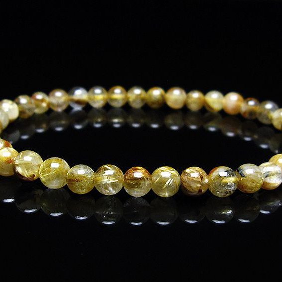 ゴールドタイチンルチル ブレスレット 5mm [t116-12795]